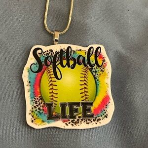 Softball Life Pendant Necklace